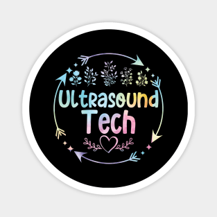 Ultrasound Tech cute floral watercolor Magnet